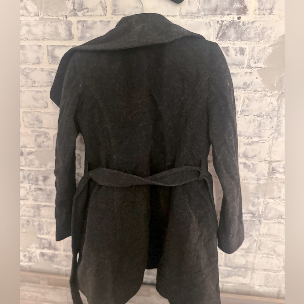 Michael Kors Charcoal Wool Wrap Coat - Picture 6 of 9